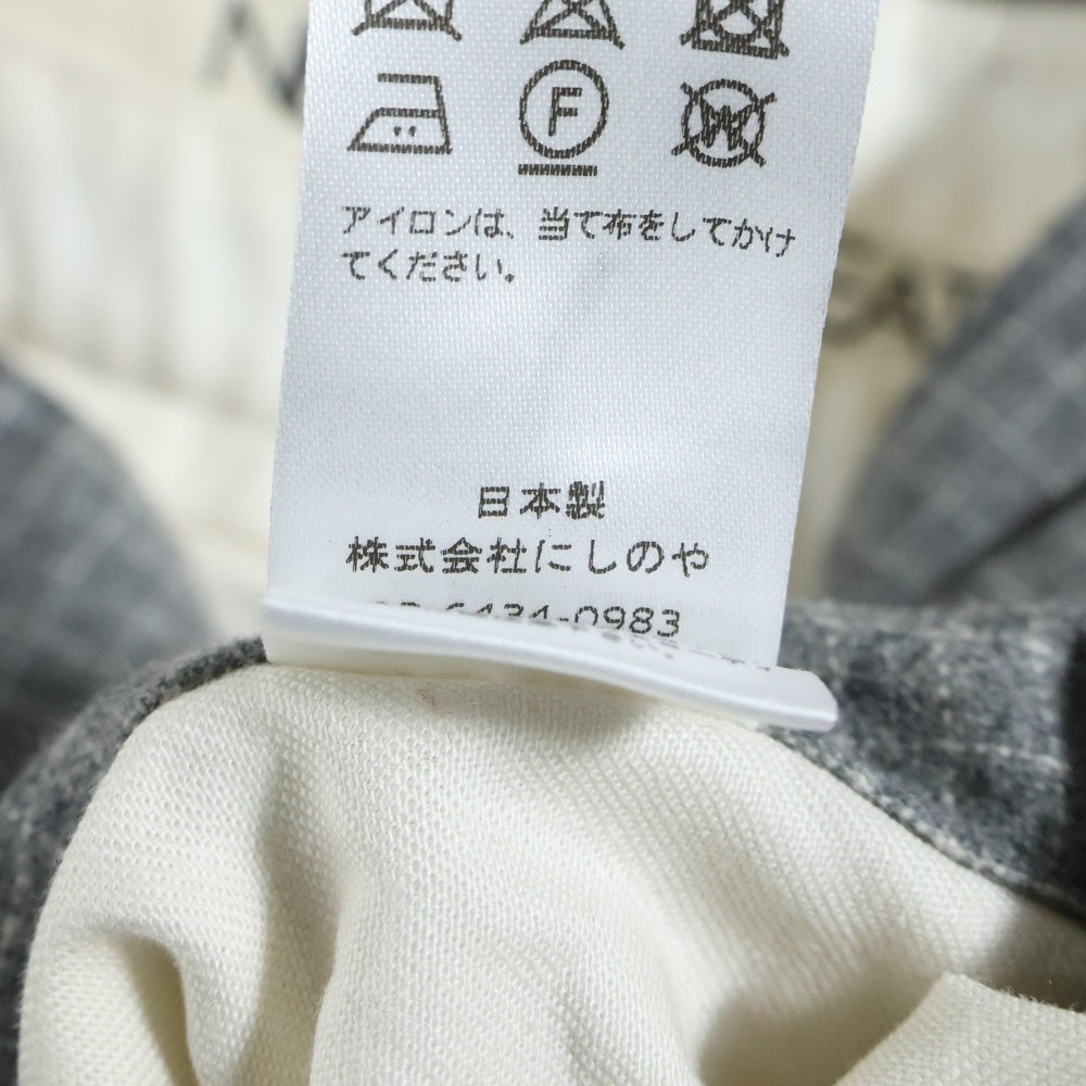 NEAT(ニート) センタープレス チェック ウールスラックスパンツ グレー