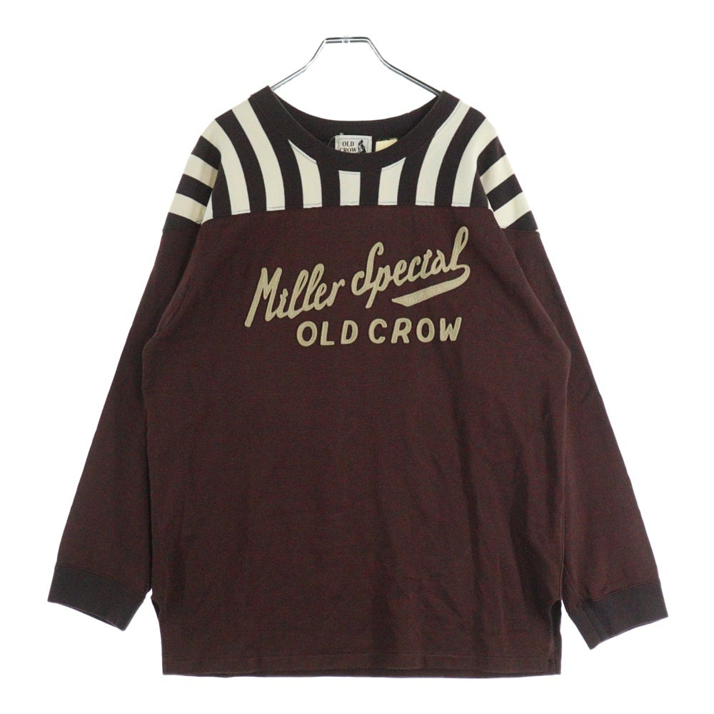 OLD CROW(オールドクロウ) 23SS FOOTBALL T-SHIRTS フットボール 長袖Tシャツ ロンT ブラウン OC-23-SS-14