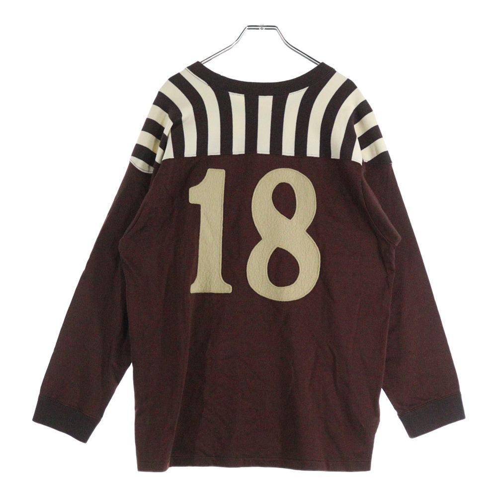 OLD CROW(オールドクロウ) 23SS FOOTBALL T-SHIRTS フットボール 長袖Tシャツ ロンT ブラウン OC-23-SS-14