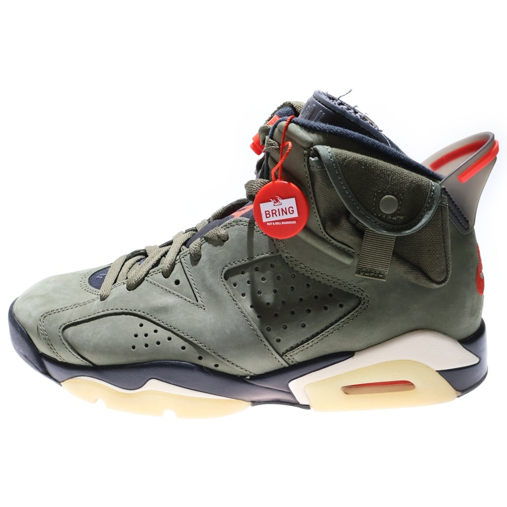 NIKE(ナイキ) ×TRAVIS SCOTT AIR JORDAN 6 RETRO SP トラヴィススコット エアジョーダン ハイカットスニーカー オリーブ US9.5/27.5cm CN1084-200