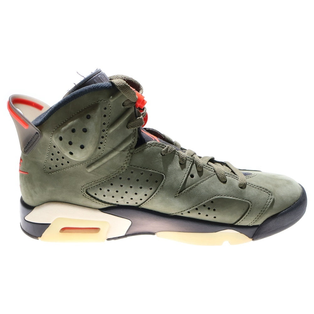 NIKE(ナイキ) ×TRAVIS SCOTT AIR JORDAN 6 RETRO SP トラヴィススコット エアジョーダン ハイカットスニーカー オリーブ US9.5/27.5cm CN1084-200
