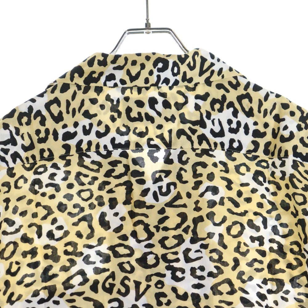 GANGSTERVILLE(ギャングスタービル) 23SS RISE ABOVE S/S SHIRTS レオパード オープンカラー 半袖シャツ ベージュ GSV-23-SS-13