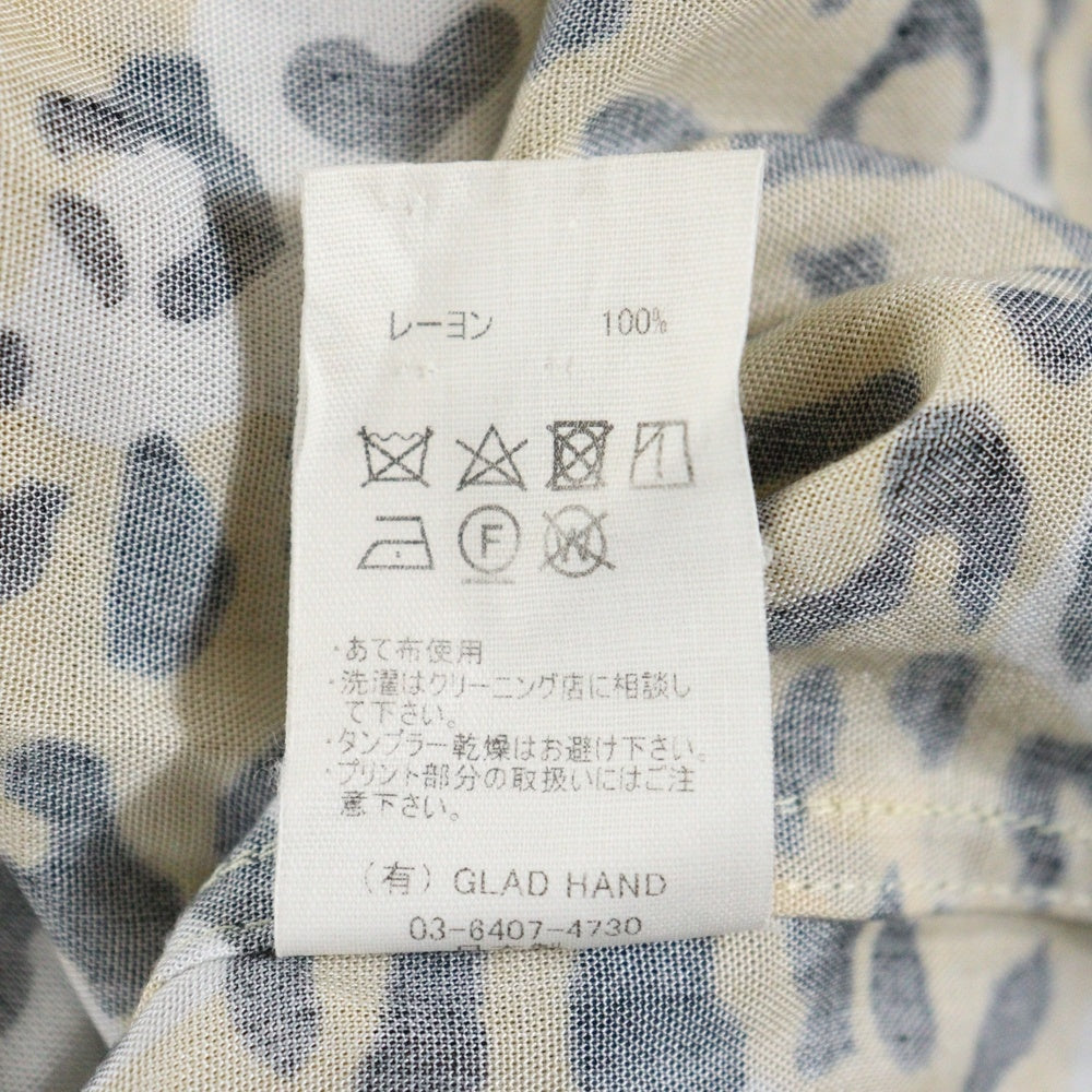 GANGSTERVILLE(ギャングスタービル) 23SS RISE ABOVE S/S SHIRTS レオパード オープンカラー 半袖シャツ ベージュ GSV-23-SS-13