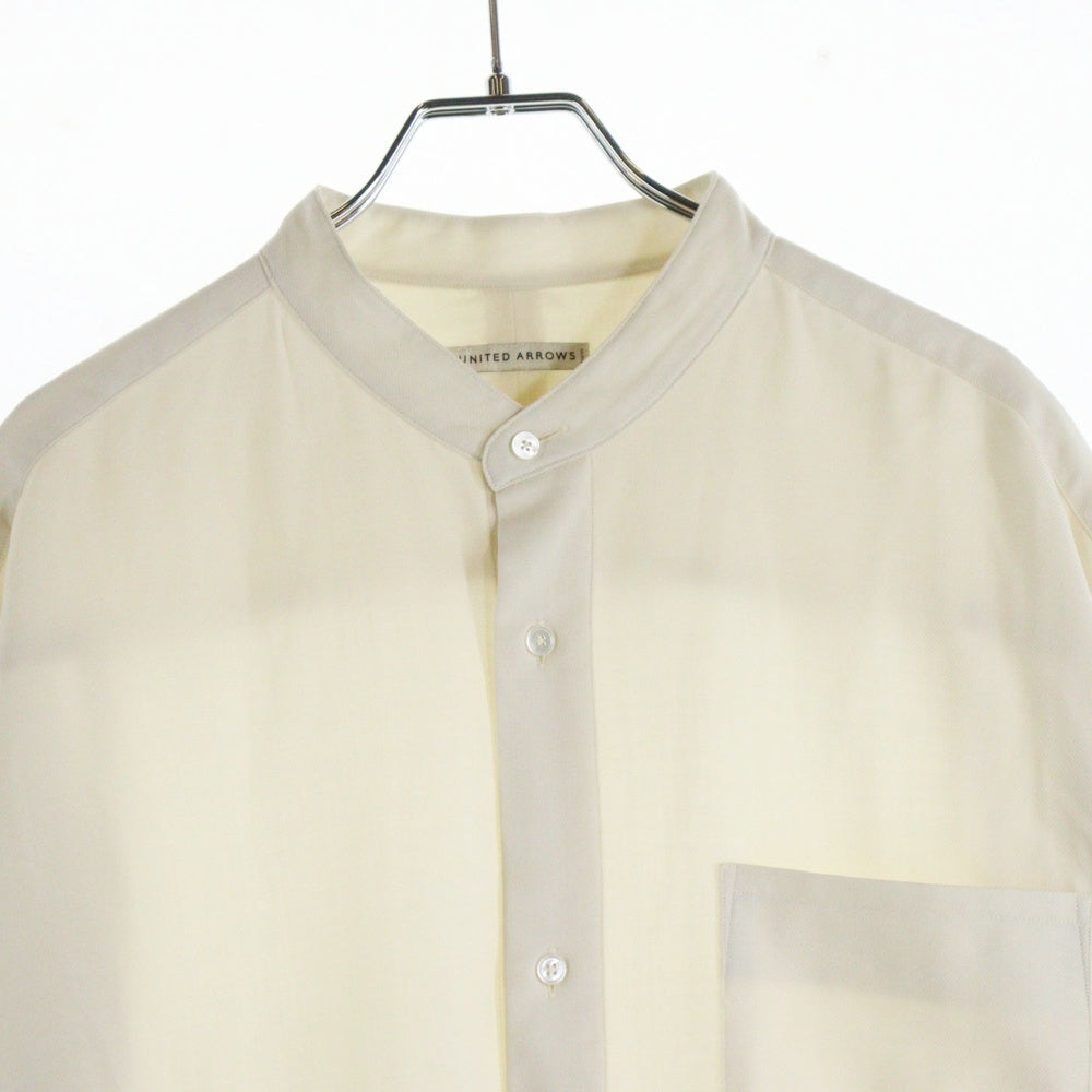 UNITED ARROWS(ユナイテッドアローズ) Wool Stand Collar L/S Shirt ウール スタンドカラー 長袖シャツ アイボリー 1111-199-2787