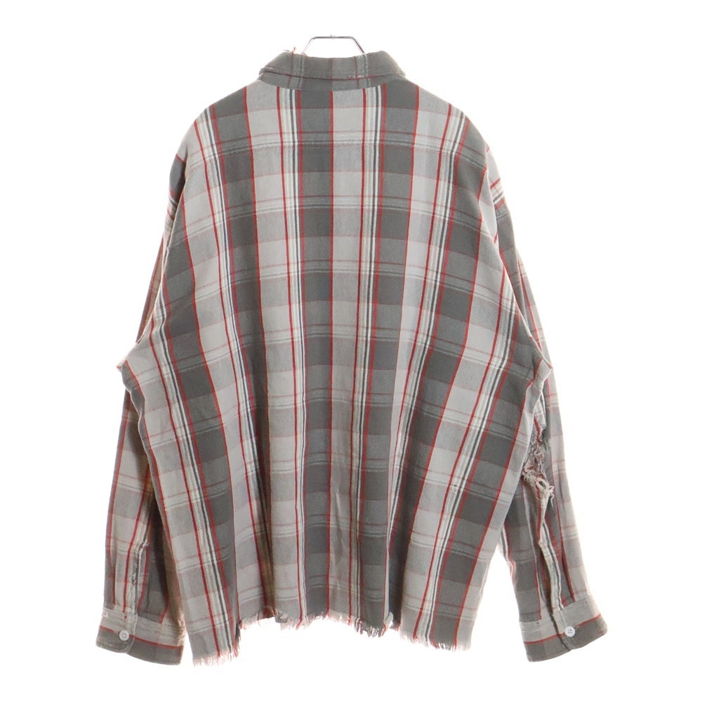 SAINT MICHAEL(セントマイケル) 22AW ×SHERMER ACADEMY FRANNEL SHIRT RED シャーマーアカデミー フランネル 長袖シャツ グレー/レッド SM-A22-0000-060