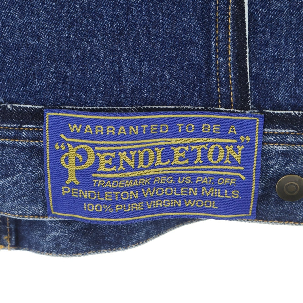 Maison Margiela 0(メゾンマルジェラ) 23AW ×PENDLETON ペンドルトン ウエスタンヨーク ダメージ加工 デニム トラッカージャケット インディゴ S67AM0061 STZ092