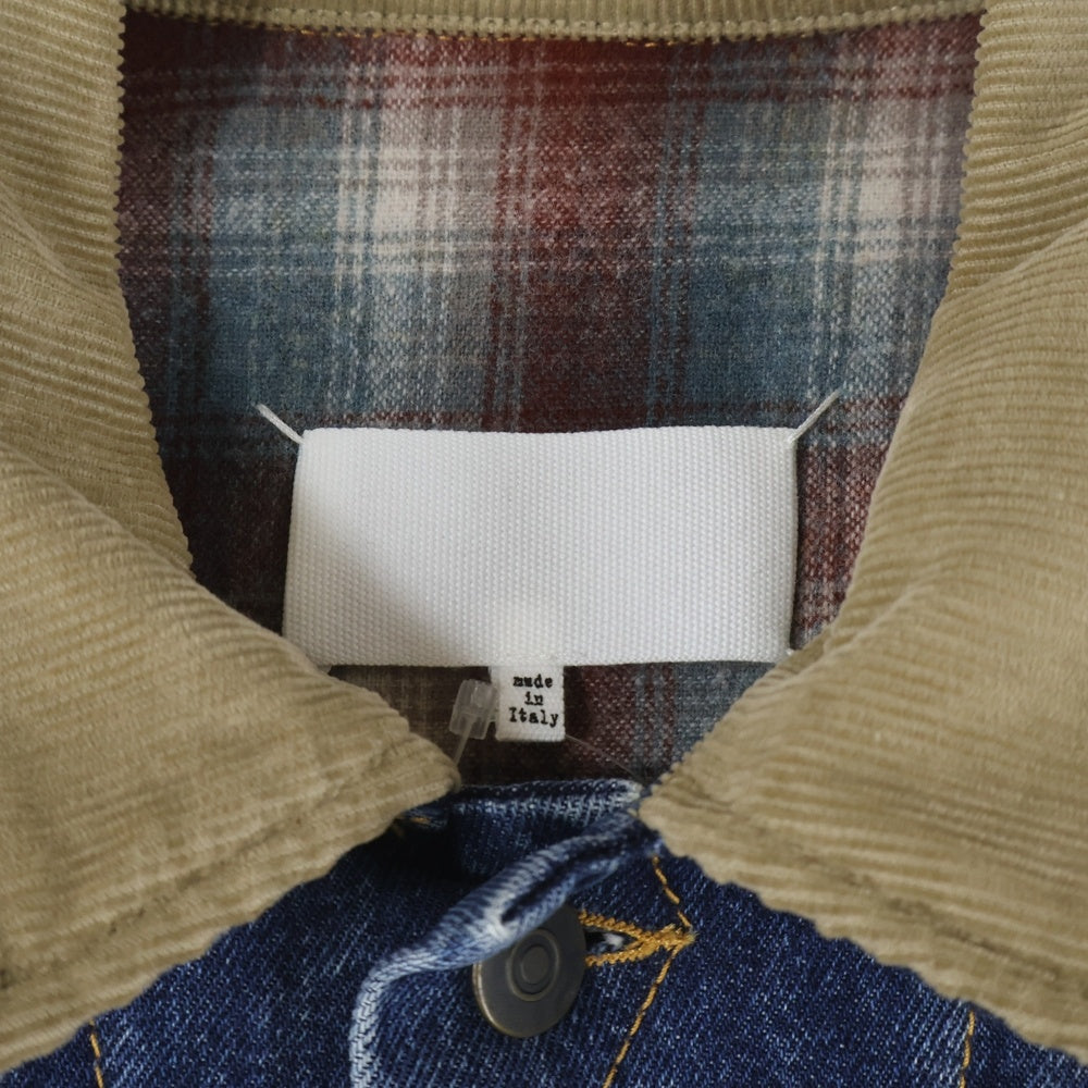 Maison Margiela 0(メゾンマルジェラ) 23AW ×PENDLETON ペンドルトン ウエスタンヨーク ダメージ加工 デニム トラッカージャケット インディゴ S67AM0061 STZ092