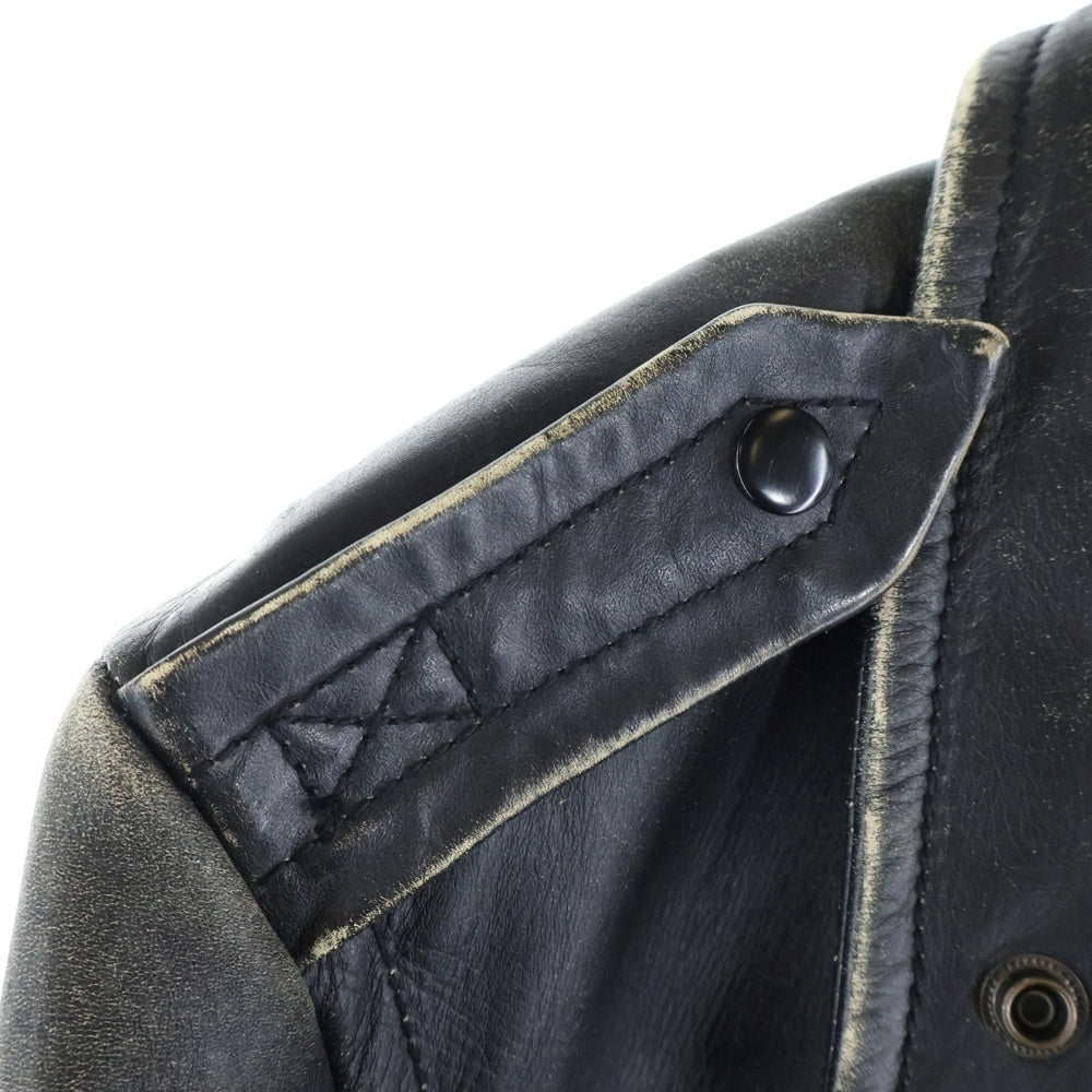 SCHOTT(ショット) ポリスマン ジップアップ レザージャケット ブラック