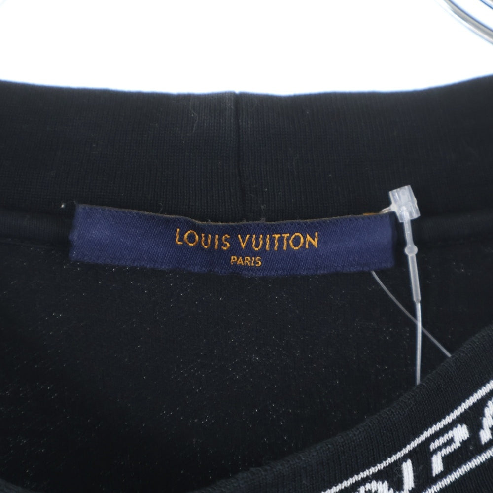 LOUIS VUITTON(ルイヴィトン) 19SS ネックロゴ コットン クルーネック 長袖Tシャツ カットソー ブラック RM191M HUC HGY02W