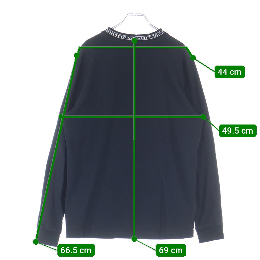 LOUIS VUITTON(ルイヴィトン) 19SS ネックロゴ コットン クルーネック 長袖Tシャツ カットソー ブラック RM191M HUC HGY02W