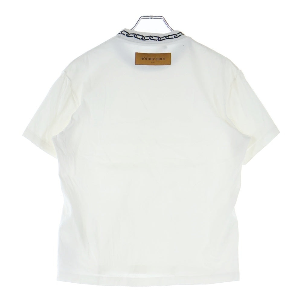 LOUIS VUITTON(ルイヴィトン) 20SS ウィズチェーン ジャガードリブ コットン 半袖Tシャツ カットソー ホワイト RM201M NPG HIY01W