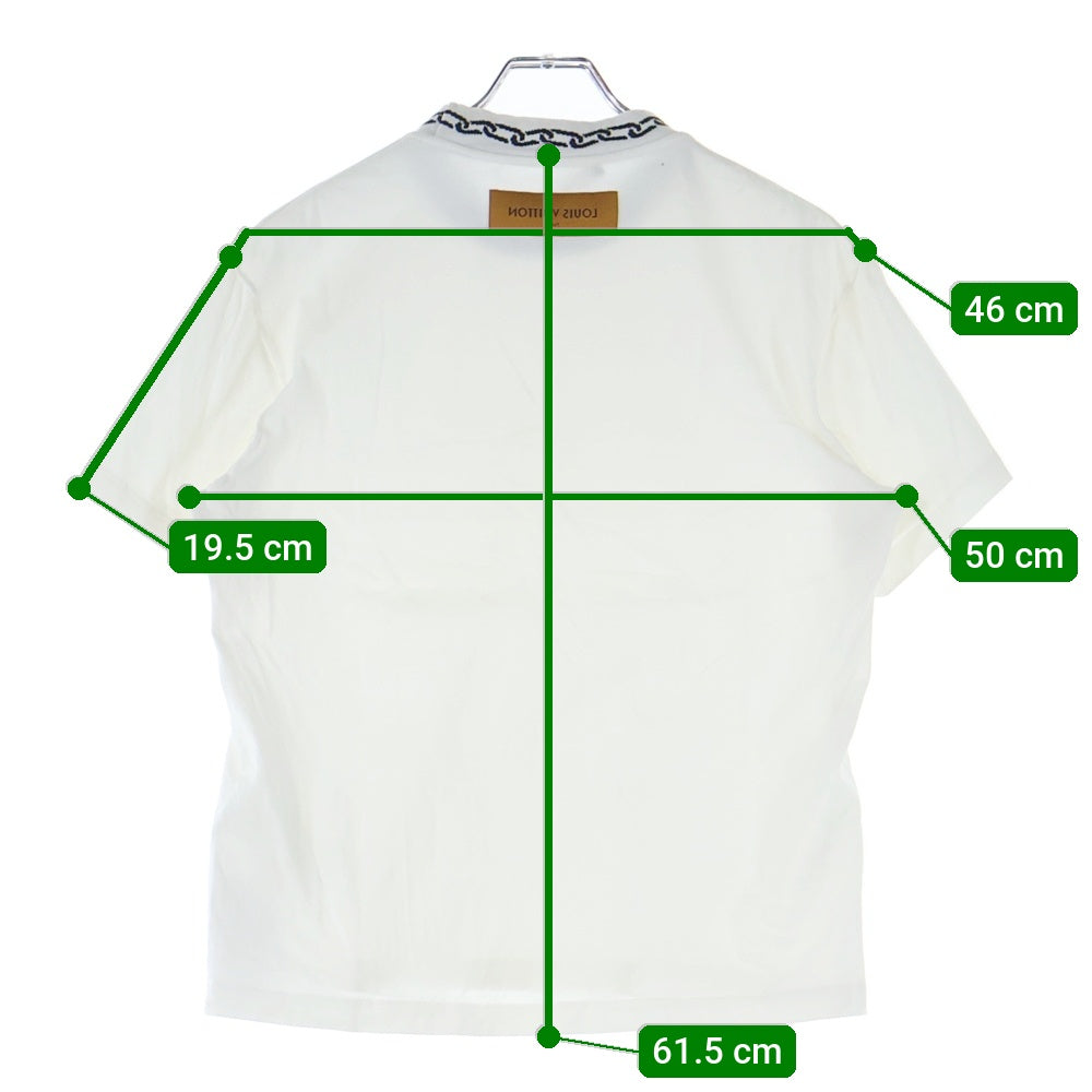 LOUIS VUITTON(ルイヴィトン) 20SS ウィズチェーン ジャガードリブ コットン 半袖Tシャツ カットソー ホワイト RM201M NPG HIY01W