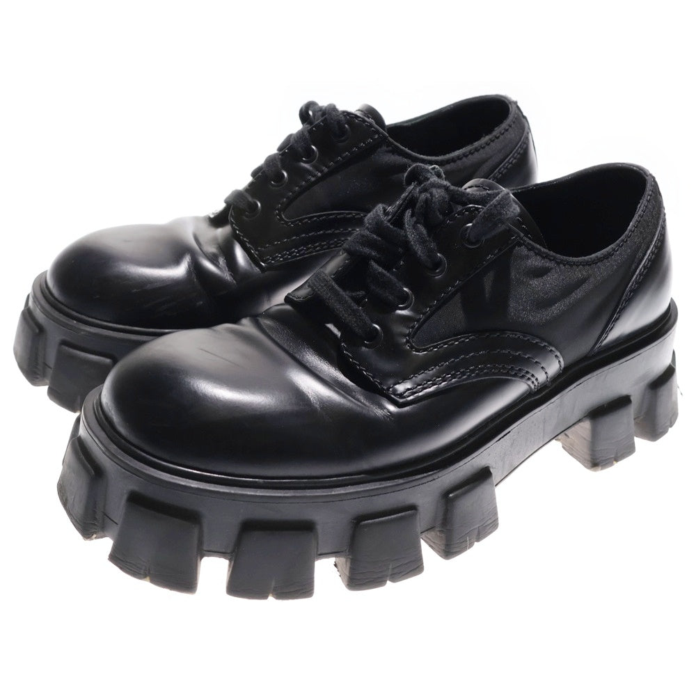 プラダ PRADA モノリス リナイロン レースアップ 厚底 シューズ 8.5 プラダ PRADA モノリス リナイロン レースアップ 厚底 シューズ 8.5