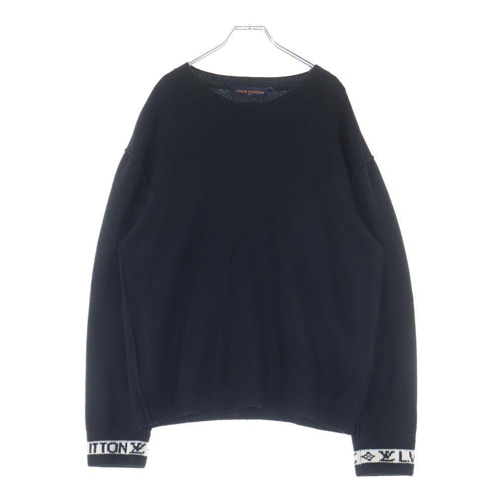 LOUIS VUITTON(ルイヴィトン) 23SS Arm Logo Cashmere Knit Sweater リブロゴ カシミヤ インサイドアウト ニット セーター ブラック RM231Q GK1 HON44W