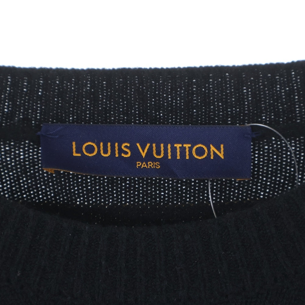 LOUIS VUITTON(ルイヴィトン) 23SS Arm Logo Cashmere Knit Sweater リブロゴ カシミヤ インサイドアウト ニット セーター ブラック RM231Q GK1 HON44W