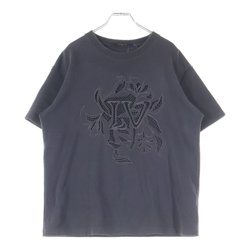 LOUIS VUITTON(ルイヴィトン) 20SS LVヴェジェトゥルレースエンブロイダリー インサイドアウト 半袖Tシャツ カットソー ブラック RM201 TCE HIY88W