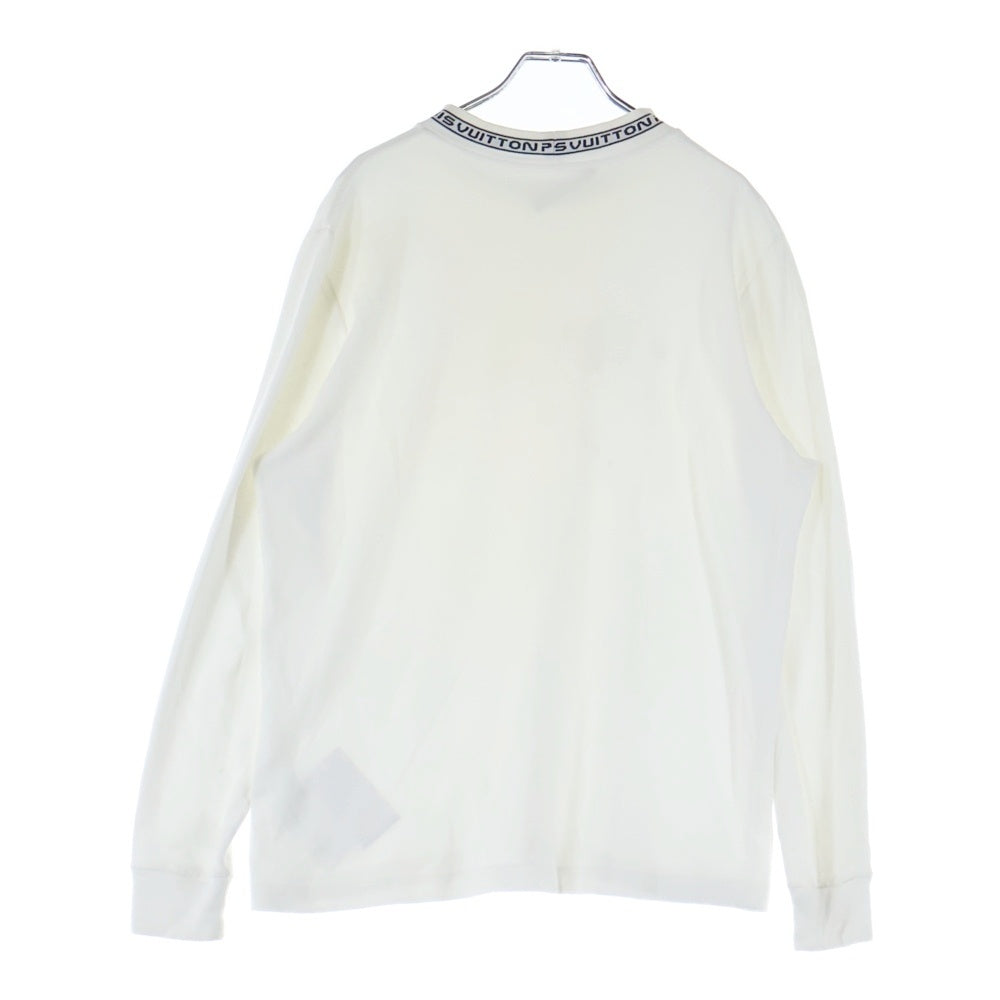 LOUIS VUITTON(ルイヴィトン) 19SS ネックロゴ コットン クルーネック 長袖Tシャツ カットソー ホワイト RM191M HUC HGY02W