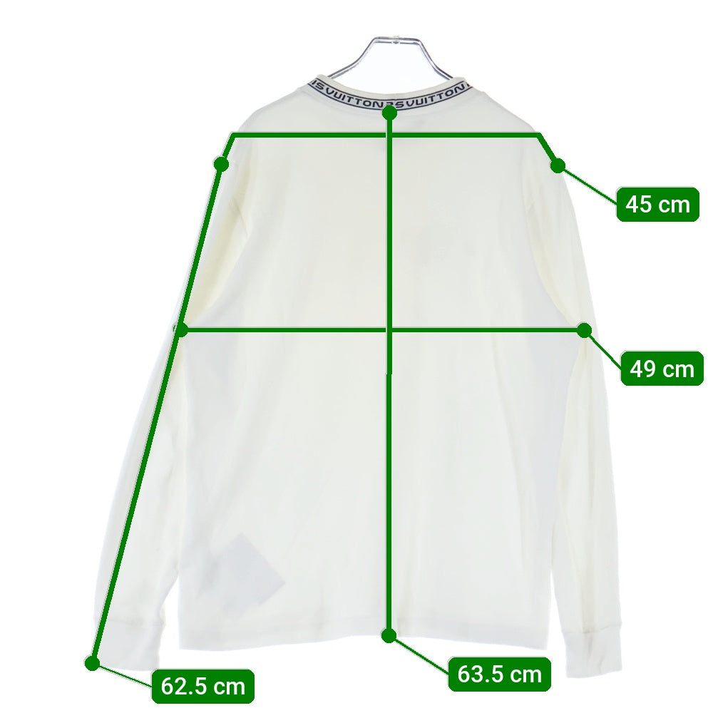 LOUIS VUITTON(ルイヴィトン) 19SS ネックロゴ コットン クルーネック 長袖Tシャツ カットソー ホワイト RM191M HUC HGY02W