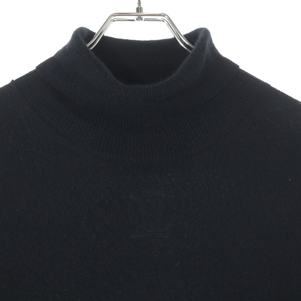 LOUIS VUITTON(ルイヴィトン) 22SS フロントLVロゴ タートルネック カシミヤ ニット セーター ブラック RM221Q JZE HMN41W