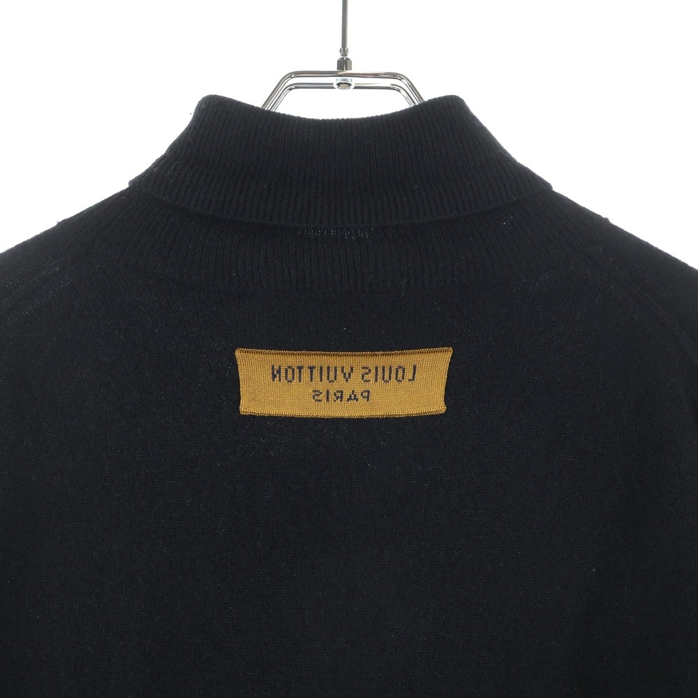 LOUIS VUITTON(ルイヴィトン) 22SS フロントLVロゴ タートルネック カシミヤ ニット セーター ブラック RM221Q JZE HMN41W