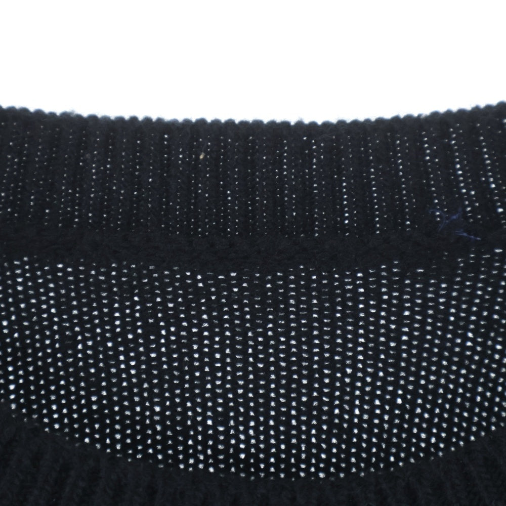 LOUIS VUITTON(ルイヴィトン) 24SS エンブロイダードシグネチャー LVロゴ ウール クルーネック ニットセーター ブラック RM241 H56 HQN86W