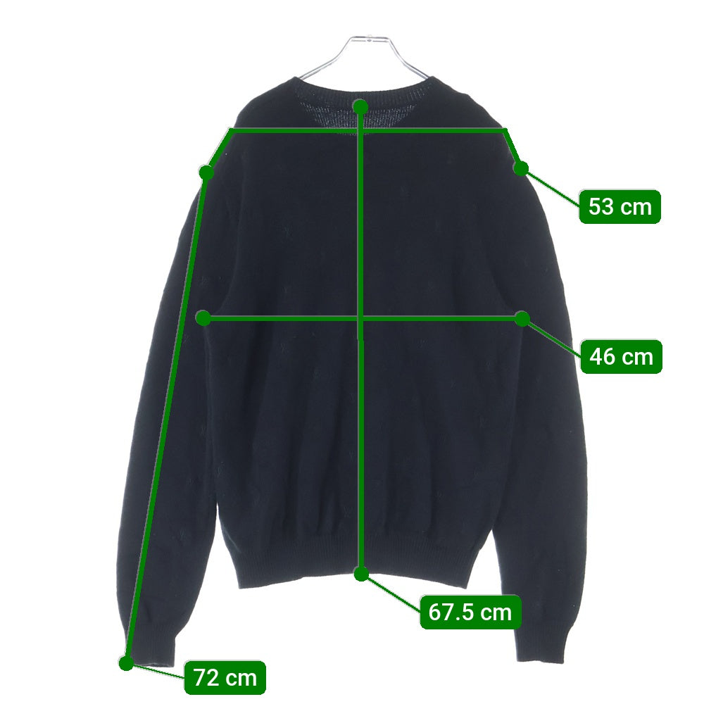 LOUIS VUITTON(ルイヴィトン) 24SS エンブロイダードシグネチャー LVロゴ ウール クルーネック ニットセーター ブラック RM241 H56 HQN86W