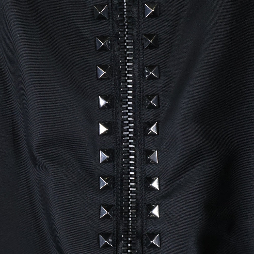 VALENTINO(ヴァレンティノ) Rockstud Untitled Bomber Jacket MA-1 ロックスタッズ ナイロン ジップアップ ジャケット ブルゾン ブラック MV3CI1602KP