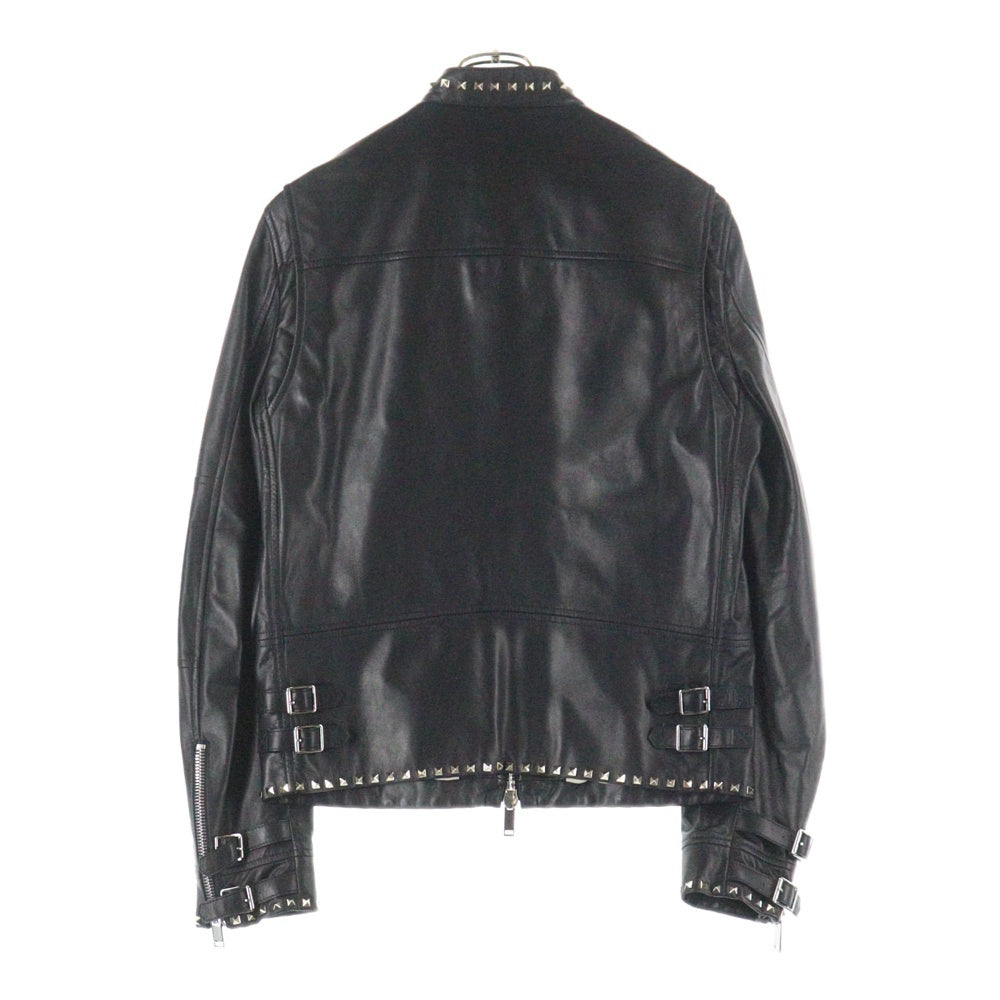 VALENTINO(ヴァレンティノ) ロックスタッズ レザー シングル ライダースジャケット ブラック NV3NA71P2AD