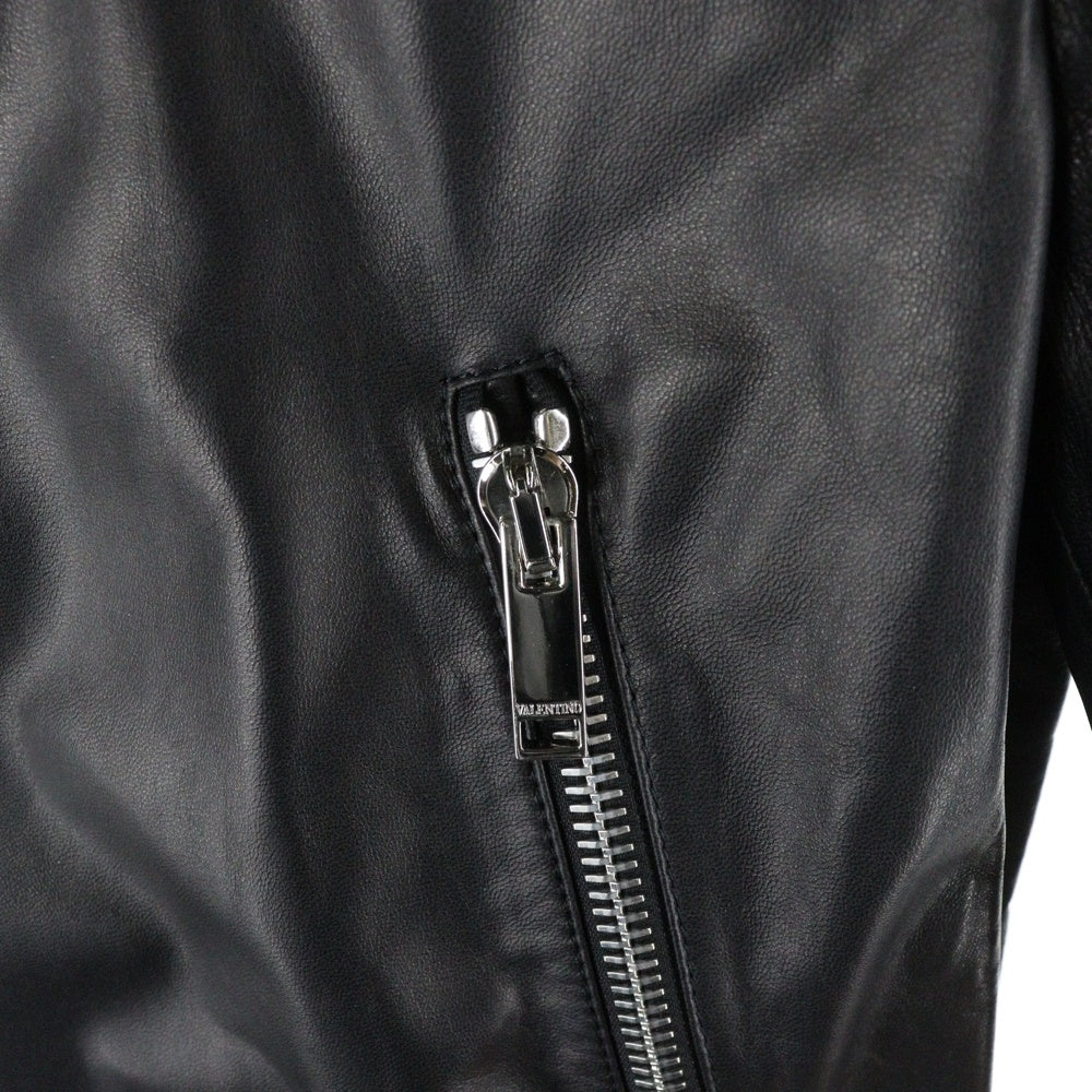 VALENTINO(ヴァレンティノ) ロックスタッズ レザー シングル ライダースジャケット ブラック NV3NA71P2AD