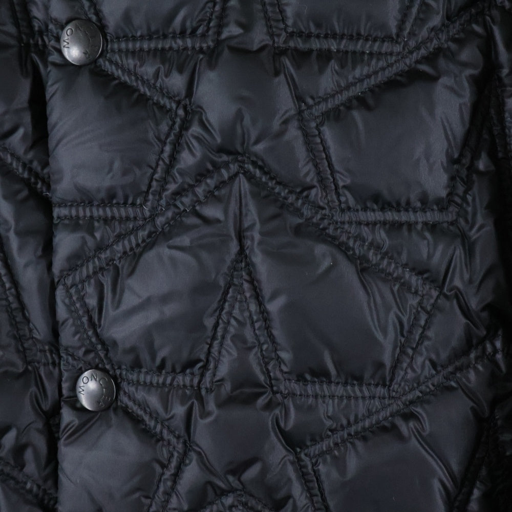 MONCLER(モンクレール) 16AW AUBURN レザー切替 キルティング ナイロン ダウンジャケット ブルゾン ブラック B20914095155 53279
