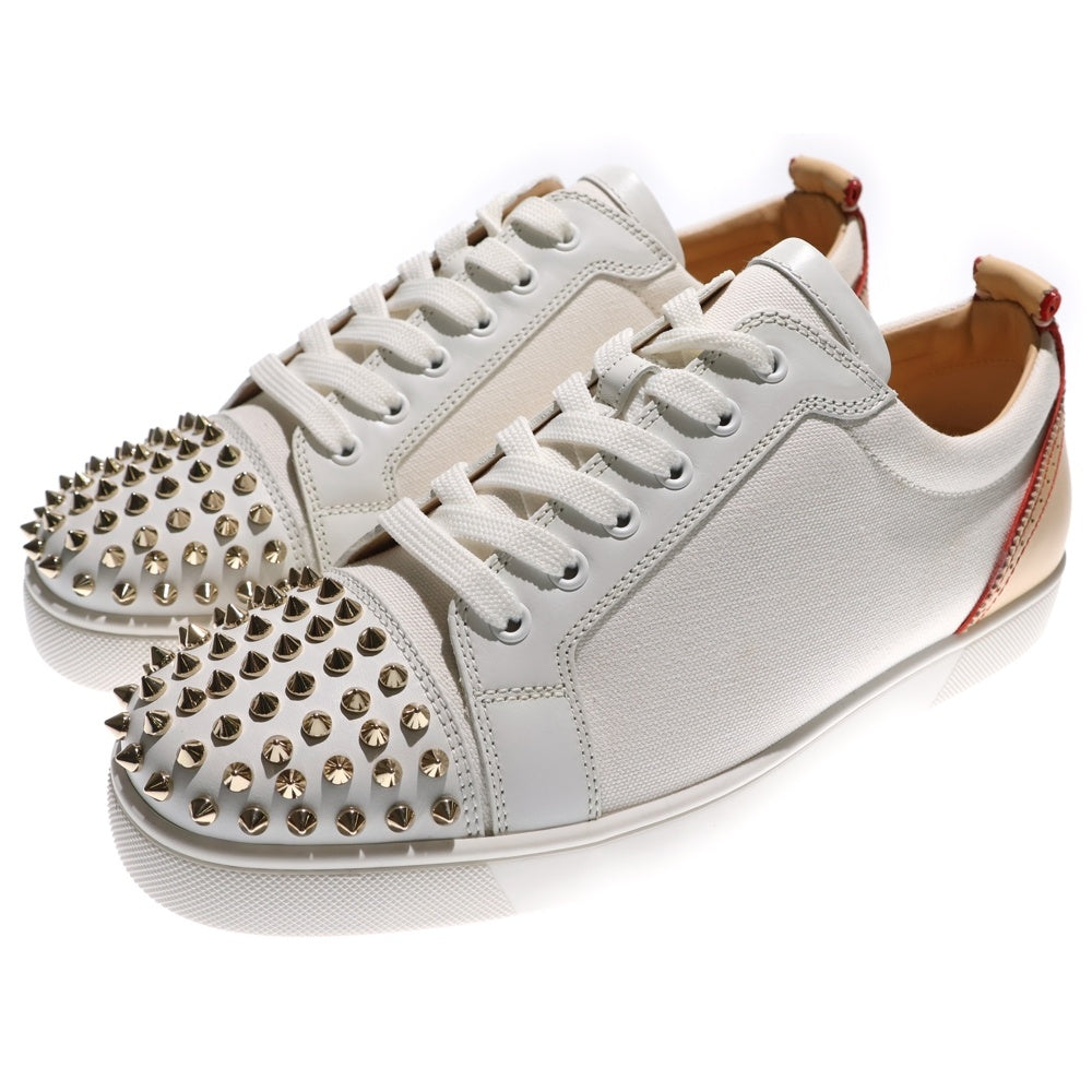 CHRISTIAN LOUBOUTIN(クリスチャンルブタン) スパイクスタッズ レザー ローカットスニーカー ホワイト