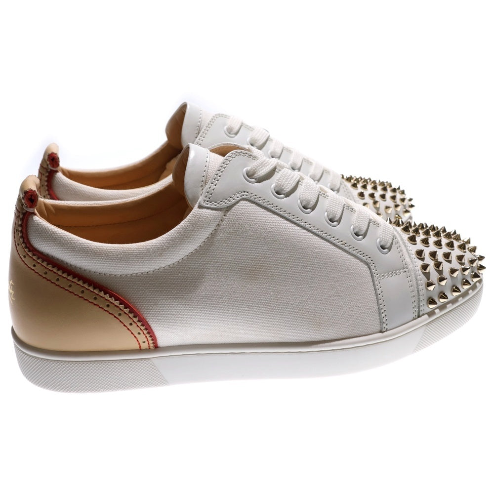 CHRISTIAN LOUBOUTIN(クリスチャンルブタン) スパイクスタッズ レザー ローカットスニーカー ホワイト