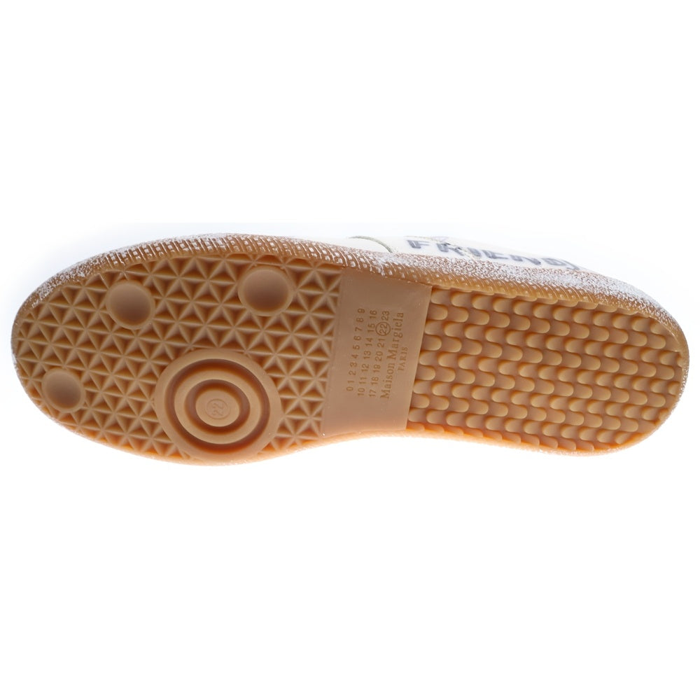 Maison Margiela 22(メゾンマルジェラ) 落書きジャーマントレーナー ラムスキン レザー ローカットスニーカー ホワイト