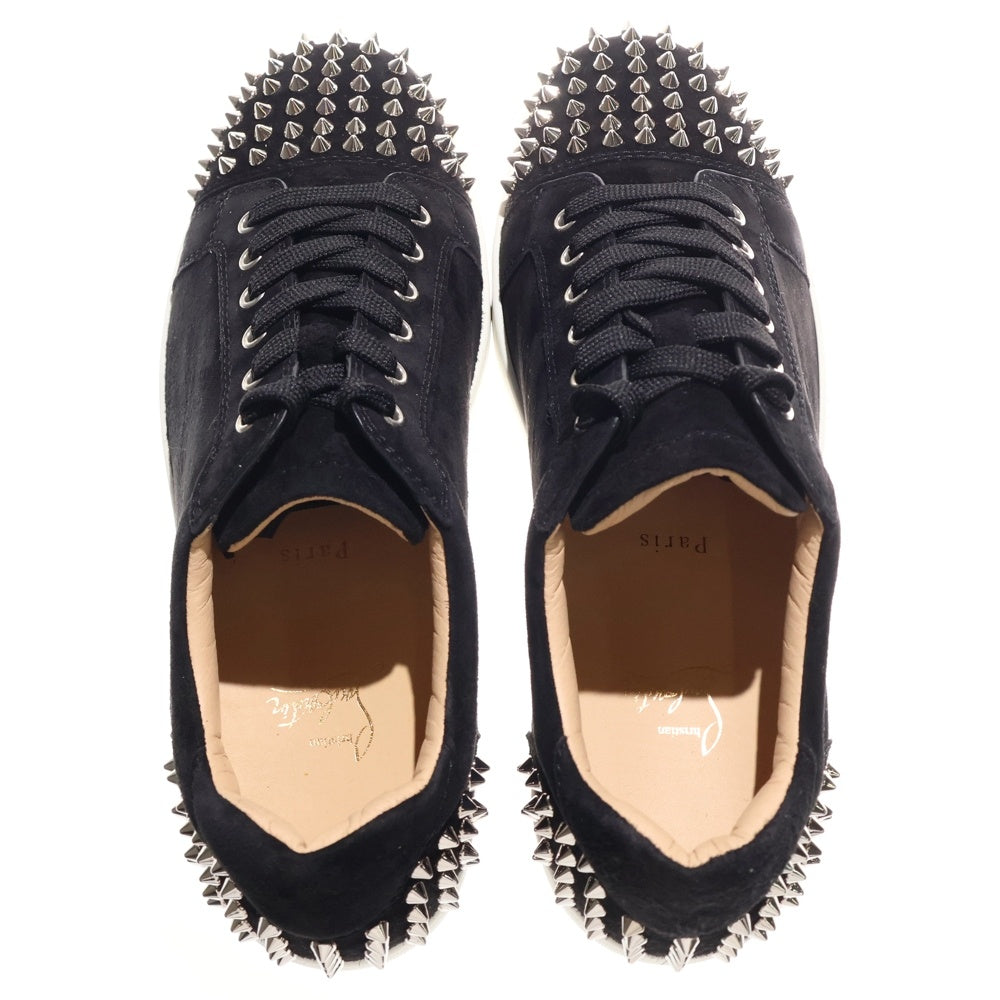 CHRISTIAN LOUBOUTIN(クリスチャンルブタン) スパイクスタッズ スウェードレザー ローカットスニーカー ブラック