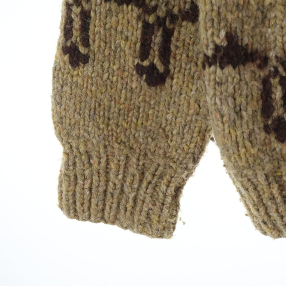 ka na ta(カナタ) COWICHAN SWEATER トナカイ カウチンニットセーター ベージュ