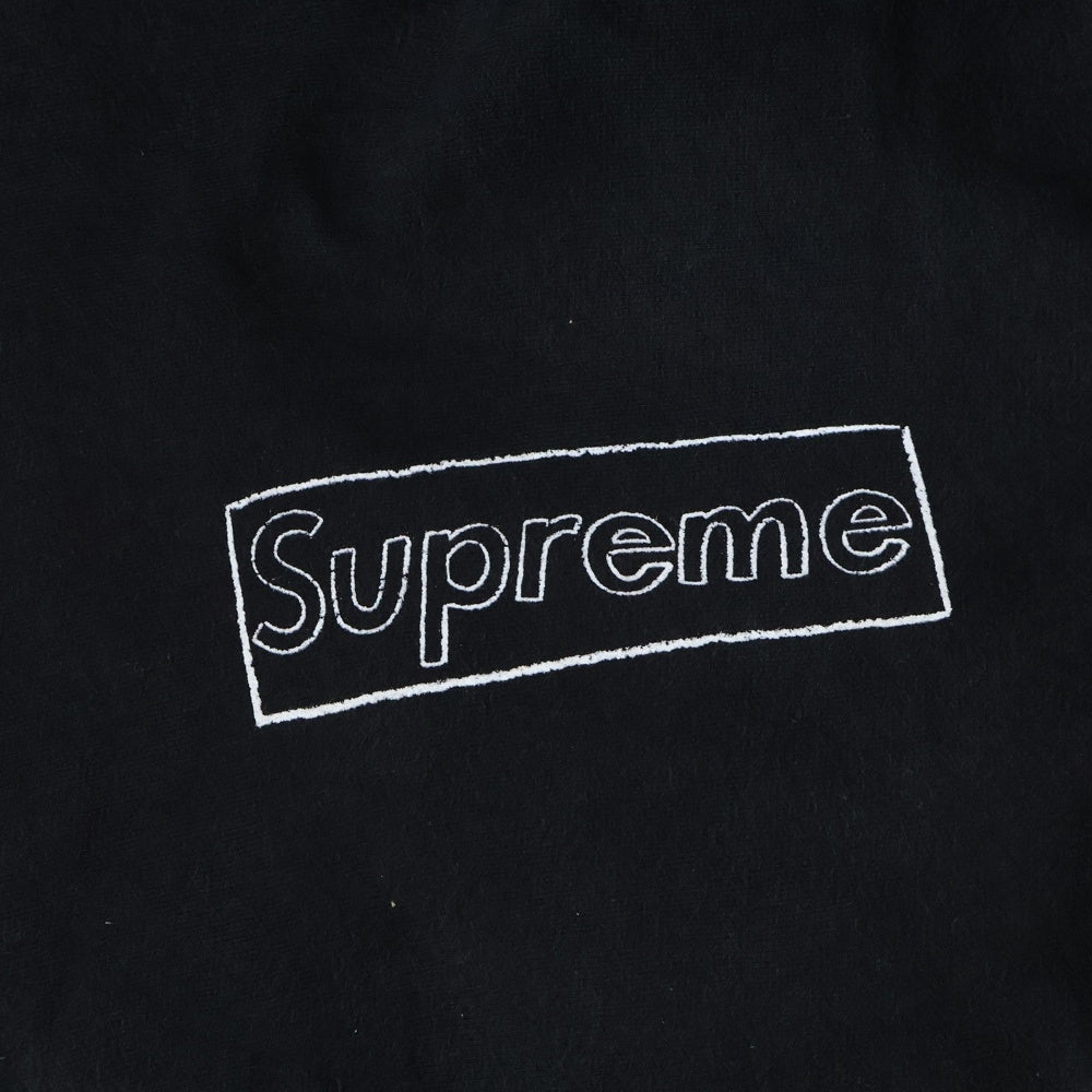 SUPREME(シュプリーム) 11SS×KAWS Chalk Logo Hooded Sweatshirt カウズ チョークボックスロゴ スウェットプルオーバーパーカー ブラック