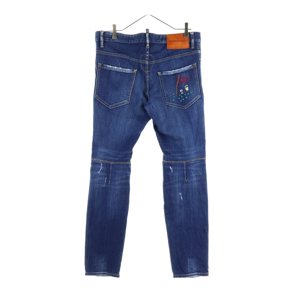 DSQUARED2(ディースクエアード) 18SS City Biker Jean シティバイカー スキニーデニムパンツ ブルー S74LB0348 S30342
