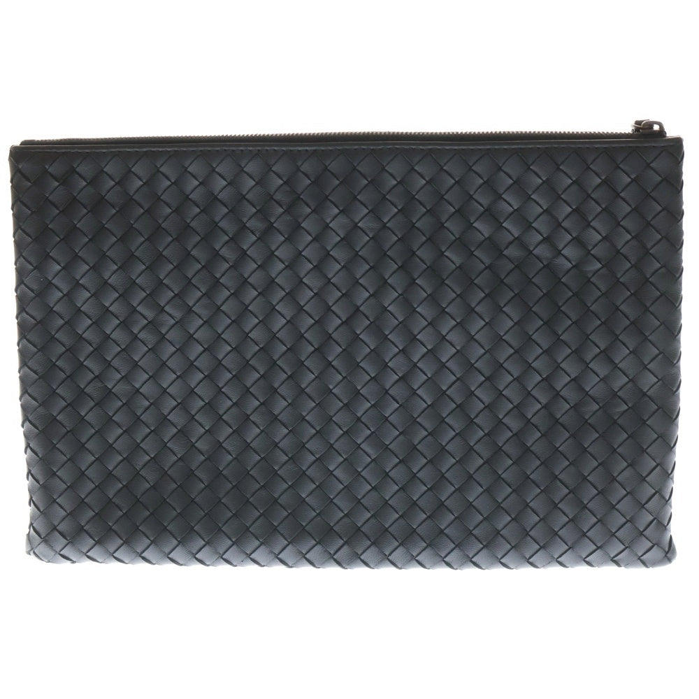 BOTTEGA VENETA(ボッテガヴェネタ) イントレチャート レザー クラッチ ハンドバッグ ブラック レディース