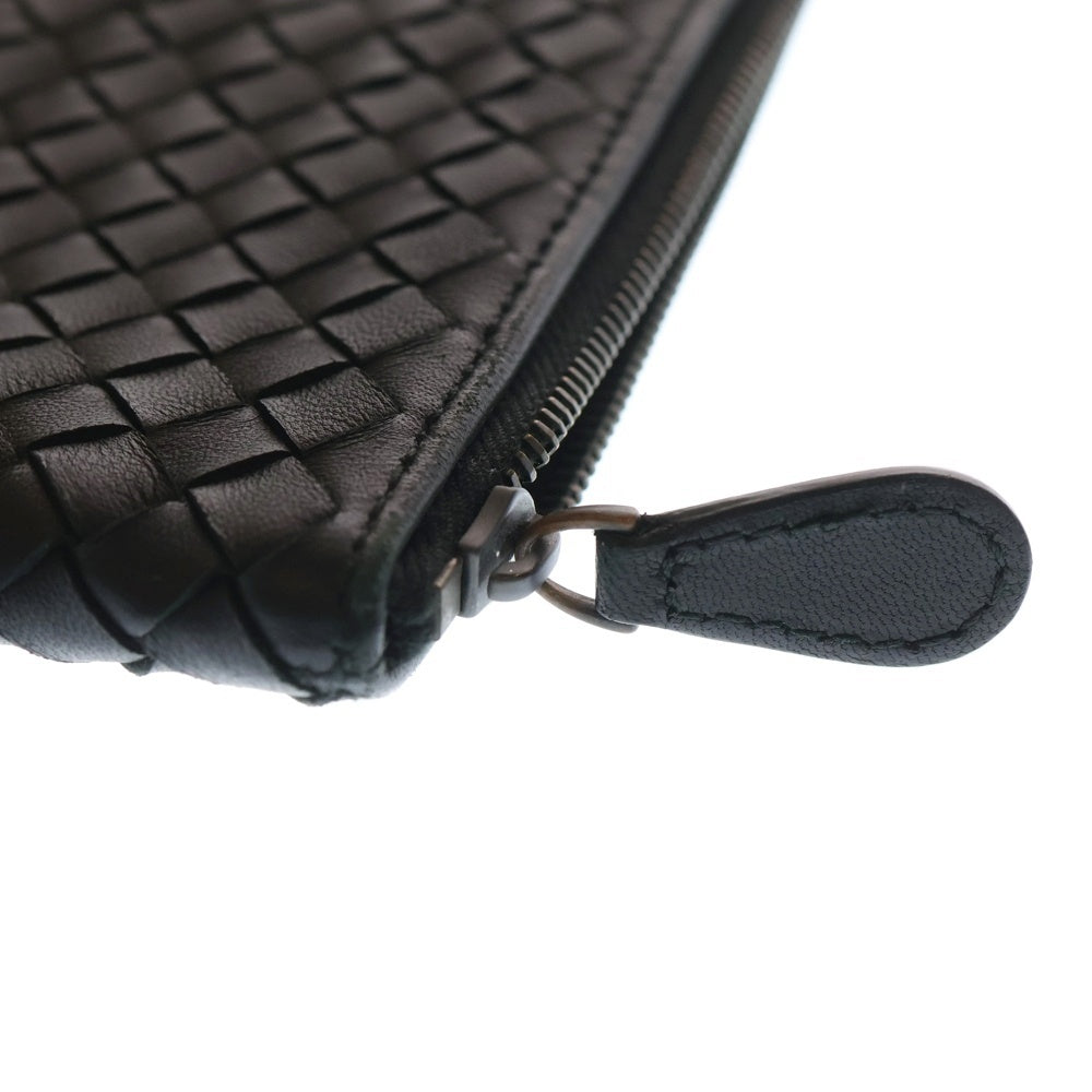 BOTTEGA VENETA(ボッテガヴェネタ) イントレチャート レザー クラッチ ハンドバッグ ブラック レディース