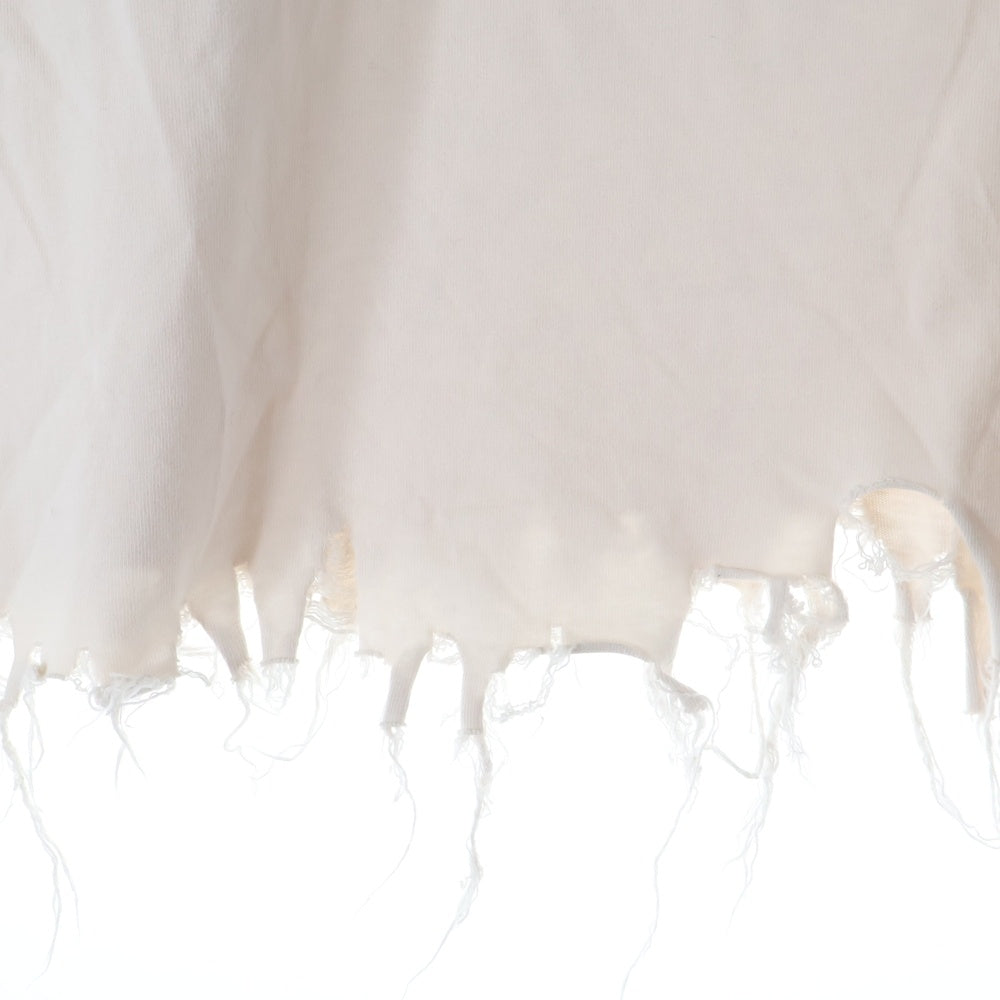 BALENCIAGA(バレンシアガ) 24SS UNITY SPORTS ICON CROPPED ロゴ刺繍 デストロイ加工 クルーネック 半袖Tシャツ カットソー ベージュ 783399 TLVF9