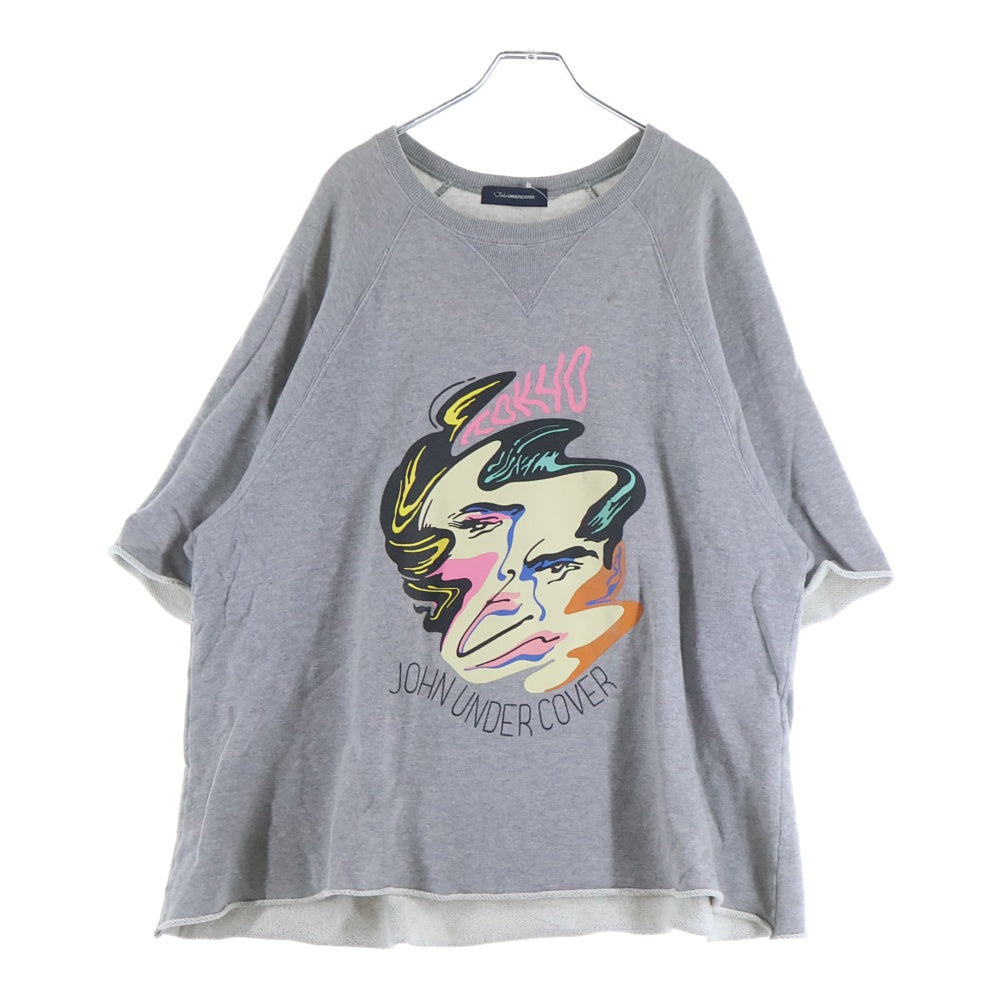 John UNDERCOVER(ジョン アンダーカバー) グラフィックプリント スウェット半袖Tシャツ グレー JUS9801