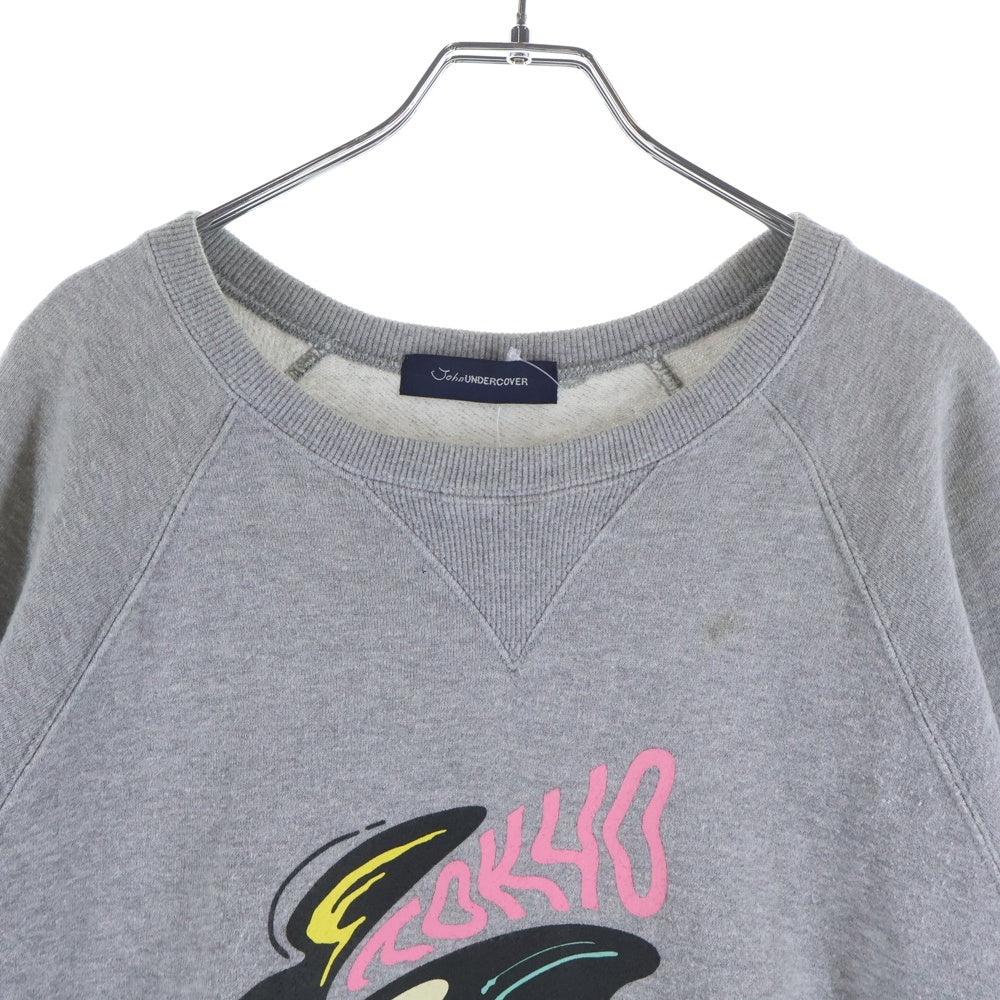 John UNDERCOVER(ジョン アンダーカバー) グラフィックプリント スウェット半袖Tシャツ グレー JUS9801