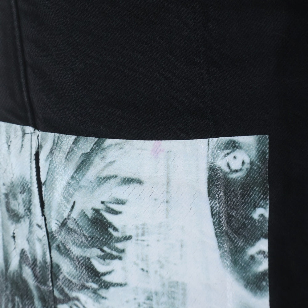JULIUS(ユリウス) 18AW 10oz Denim Pants 裾ジップ スリム ダメージ加工 デニムパンツ ブラック 637PAM12-CHA