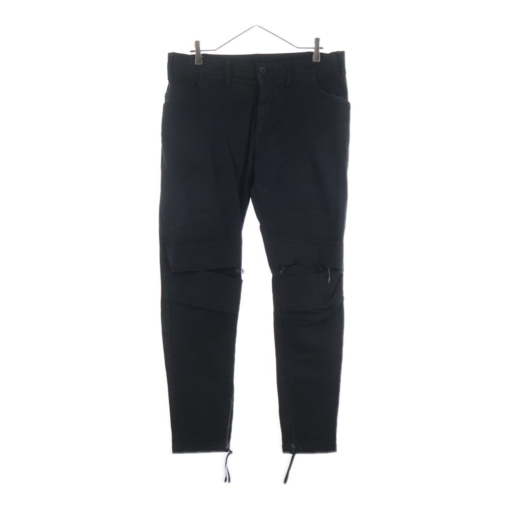 JULIUS(ユリウス) 18SS 11.5oz Stretch Denim 裾ジップ ストレッチデニムパンツ ブラック 617PAM24-BK
