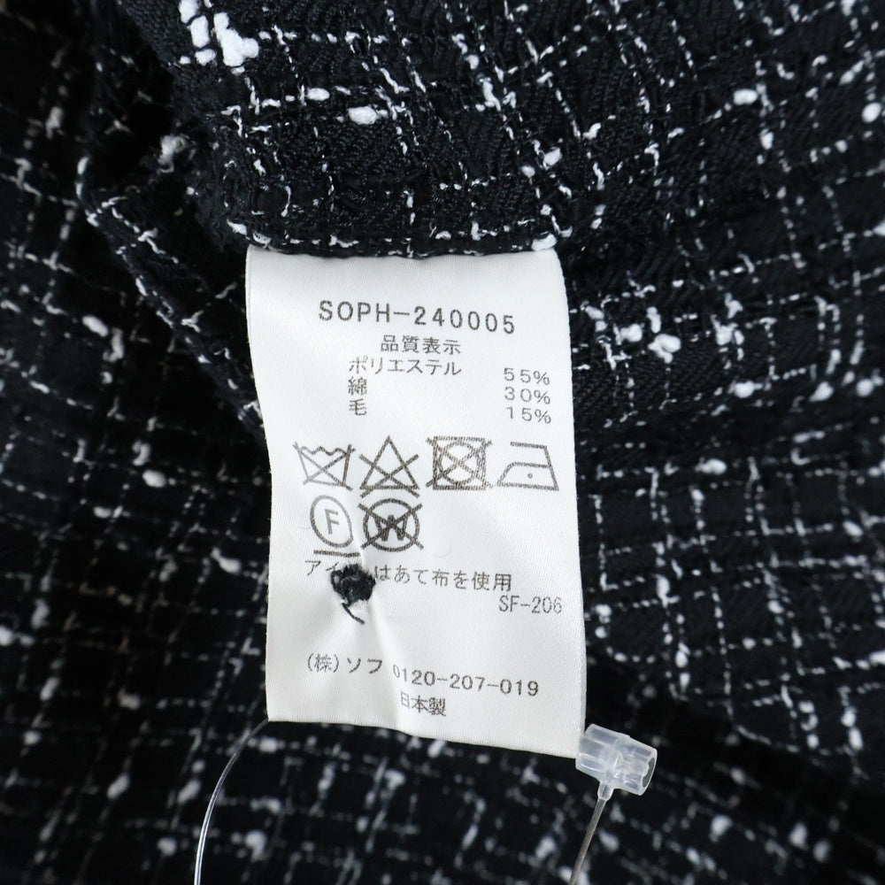 SOPHNET.(ソフネット) 24SS ツイード 半袖シャツ ブラック SOPH-240005