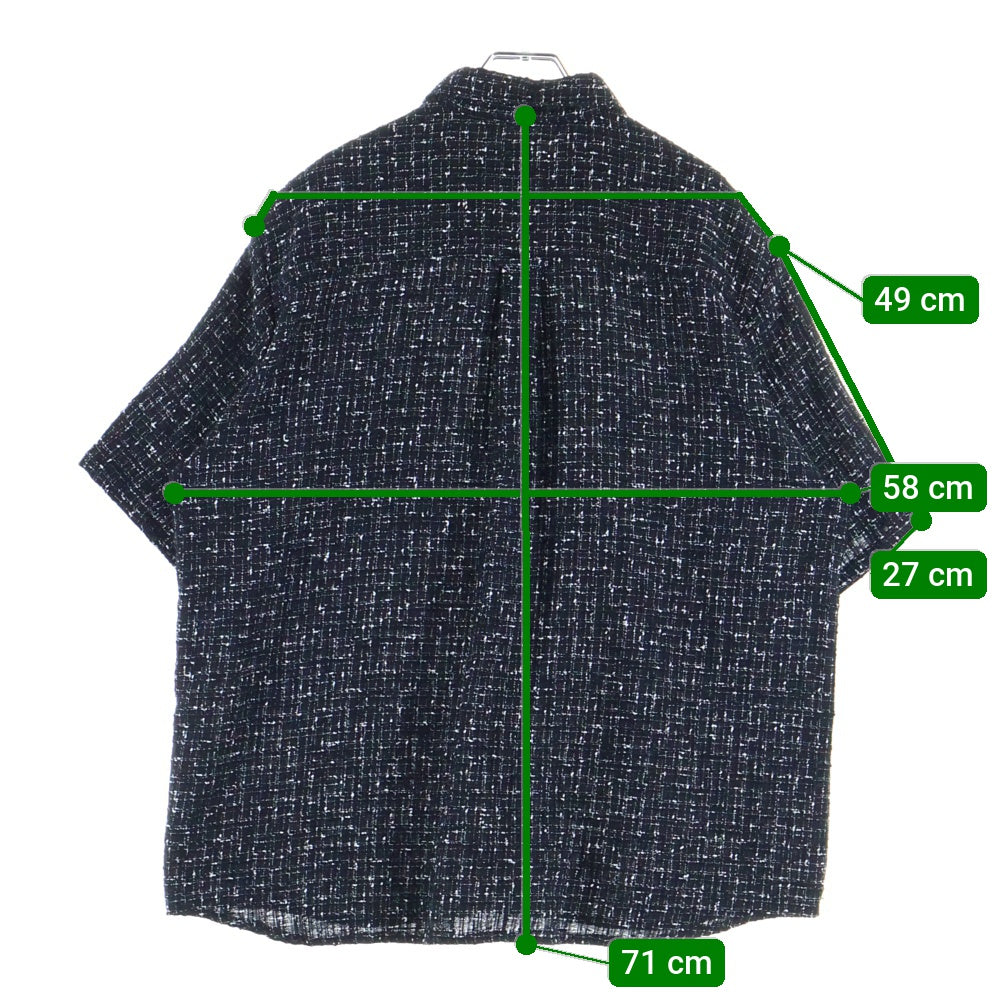 SOPHNET.(ソフネット) 24SS ツイード 半袖シャツ ブラック SOPH-240005