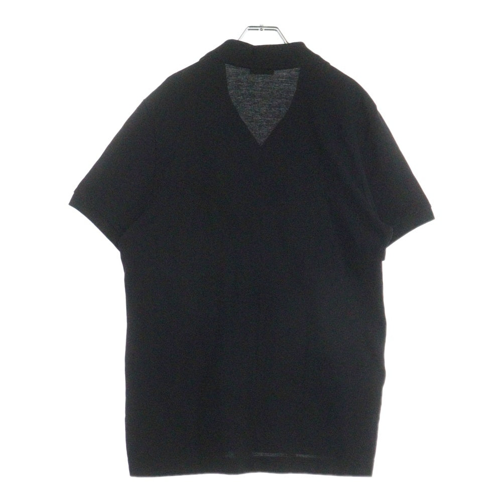 モンクレール　ロゴ刺繍　半袖ポロシャツ　ブラック　XXL MONCLER(モンクレール) 20SS ロゴ刺繍 半袖ポロシャツ ブラック