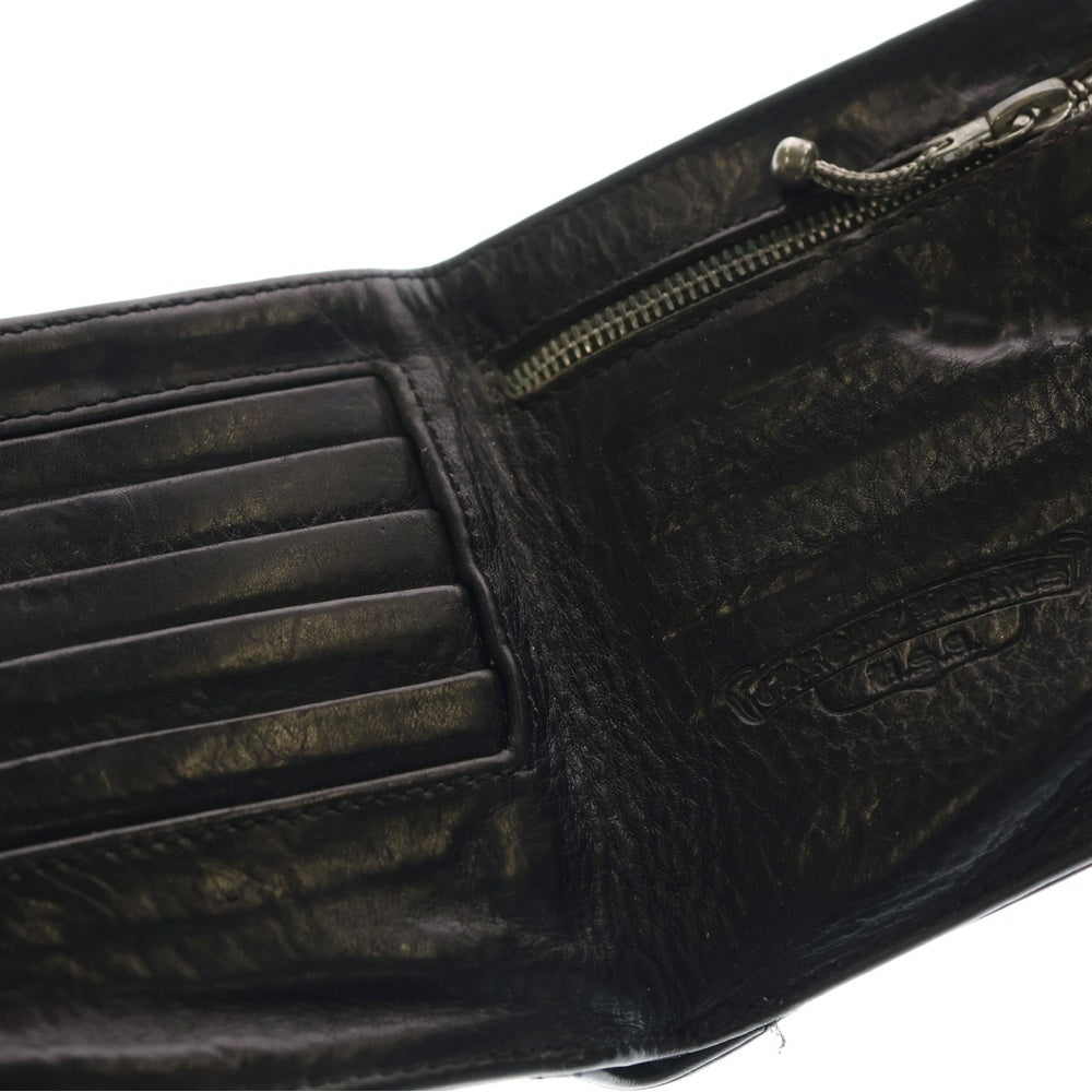 CHROME HEARTS(クロムハーツ) 1SNAP 1スナップ クロス ボールボタン レザーウォレット 財布 ブラック BCA361