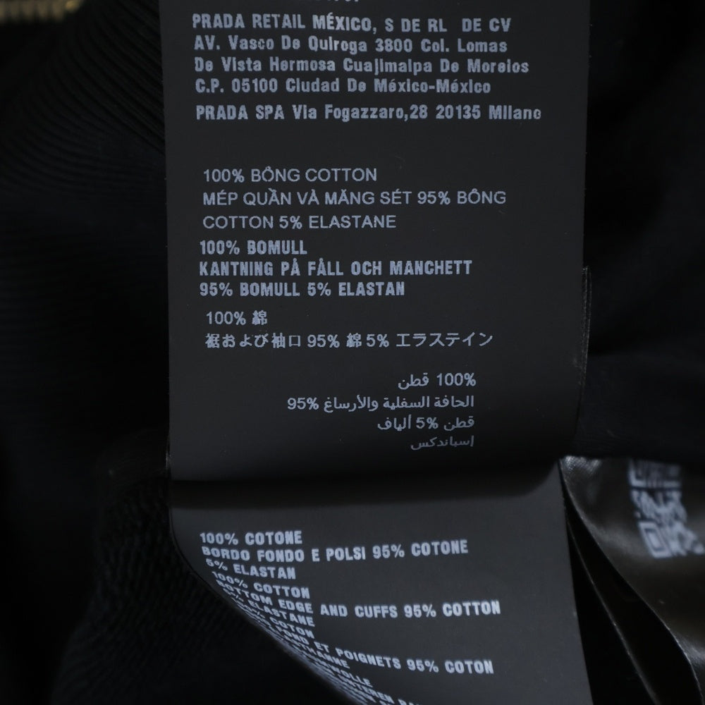 PRADA(プラダ) 22AW ストライクトライアングルロゴ ジップアップ スウェット パーカー ブラック UJL40A