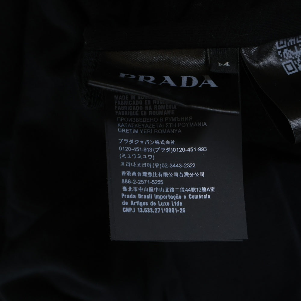 PRADA(プラダ) 22AW ストライクトライアングルロゴ ジップアップ スウェット パーカー ブラック UJL40A
